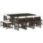vidaXL 11-tlg. Garten-Essgruppe mit Kissen Braun Poly Rattan vidaXL 11-tlg. Garten-Essgruppe mit Kissen Braun Poly Rattan