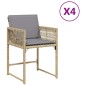 vidaXL Gartenstühle mit Kissen 4 Stk. Beigemischung Poly Rattan vidaXL Gartenstühle mit Kissen 4 Stk. Beigemischung Poly Rattan