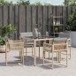 vidaXL Gartenstühle mit Kissen 4 Stk. Beigemischung Poly Rattan vidaXL Gartenstühle mit Kissen 4 Stk. Beigemischung Poly Rattan