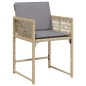 vidaXL Gartenstühle mit Kissen 4 Stk. Beigemischung Poly Rattan vidaXL Gartenstühle mit Kissen 4 Stk. Beigemischung Poly Rattan