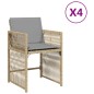 vidaXL Gartenstühle mit Kissen 4 Stk. Beigemischung Poly Rattan vidaXL Gartenstühle mit Kissen 4 Stk. Beigemischung Poly Rattan