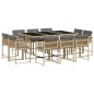 vidaXL 11-tlg. Garten-Essgruppe mit Kissen Beigemischung Poly Rattan vidaXL 11-tlg. Garten-Essgruppe mit Kissen Beigemischung Poly Rattan