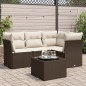 vidaXL 5-tlg. Garten-Sofagarnitur mit Kissen Braun Poly Rattan vidaXL 5-tlg. Garten-Sofagarnitur mit Kissen Braun Poly Rattan