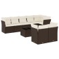 vidaXL 9-tlg. Garten-Sofagarnitur mit Kissen Braun Poly Rattan vidaXL 9-tlg. Garten-Sofagarnitur mit Kissen Braun Poly Rattan