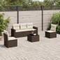 vidaXL 6-tlg. Garten-Sofagarnitur mit Kissen Braun Poly Rattan vidaXL 6-tlg. Garten-Sofagarnitur mit Kissen Braun Poly Rattan