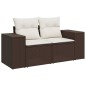 vidaXL Gartensofa mit Kissen 2-Sitzer Braun Poly Rattan vidaXL Gartensofa mit Kissen 2-Sitzer Braun Poly Rattan
