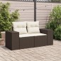 vidaXL Gartensofa mit Kissen 2-Sitzer Braun Poly Rattan vidaXL Gartensofa mit Kissen 2-Sitzer Braun Poly Rattan