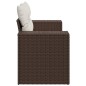 vidaXL Gartensofa mit Kissen 2-Sitzer Braun Poly Rattan vidaXL Gartensofa mit Kissen 2-Sitzer Braun Poly Rattan