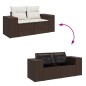 vidaXL Gartensofa mit Kissen 2-Sitzer Braun Poly Rattan vidaXL Gartensofa mit Kissen 2-Sitzer Braun Poly Rattan