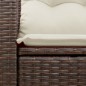 vidaXL Gartensofa mit Kissen 2-Sitzer Braun Poly Rattan vidaXL Gartensofa mit Kissen 2-Sitzer Braun Poly Rattan