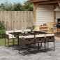 vidaXL 7-tlg. Garten-Essgruppe mit Kissen Braun Poly Rattan vidaXL 7-tlg. Garten-Essgruppe mit Kissen Braun Poly Rattan