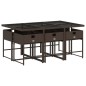vidaXL 7-tlg. Garten-Essgruppe mit Kissen Braun Poly Rattan vidaXL 7-tlg. Garten-Essgruppe mit Kissen Braun Poly Rattan