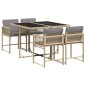 vidaXL 5-tlg. Garten-Essgruppe mit Kissen Beigemischung Poly Rattan vidaXL 5-tlg. Garten-Essgruppe mit Kissen Beigemischung Poly Rattan