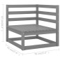 9-tlg. Garten-Lounge-Set mit Kissen Grau Kiefer Massivholz 9-tlg. Garten-Lounge-Set mit Kissen Grau Kiefer Massivholz