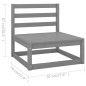9-tlg. Garten-Lounge-Set mit Kissen Grau Kiefer Massivholz 9-tlg. Garten-Lounge-Set mit Kissen Grau Kiefer Massivholz