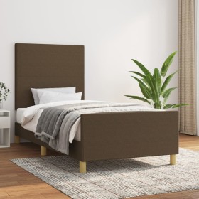 vidaXL Bettgestell ohne Matratze Dunkelbraun 100x200 cm Stoff