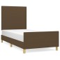 vidaXL Bettgestell ohne Matratze Dunkelbraun 100x200 cm Stoff vidaXL Bettgestell ohne Matratze Dunkelbraun 100x200 cm Stoff
