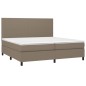 vidaXL Boxspringbett mit Matratze & LED Taupe 200x200 cm Stoff vidaXL Boxspringbett mit Matratze & LED Taupe 200x200 cm Stoff