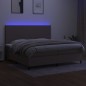 vidaXL Boxspringbett mit Matratze & LED Taupe 200x200 cm Stoff vidaXL Boxspringbett mit Matratze & LED Taupe 200x200 cm Stoff