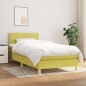 vidaXL Boxspringbett mit Matratze Grün 100x200 cm Stoff vidaXL Boxspringbett mit Matratze Grün 100x200 cm Stoff