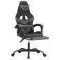 vidaXL Gaming-Stuhl mit Fußstütze Schwarz und Grau Kunstleder vidaXL Gaming-Stuhl mit Fußstütze Schwarz und Grau Kunstleder
