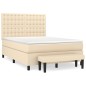 vidaXL Boxspringbett mit Matratze Creme 140x200 cm Stoff vidaXL Boxspringbett mit Matratze Creme 140x200 cm Stoff