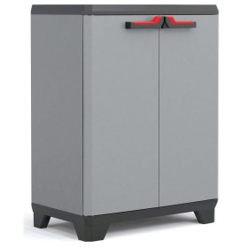 Keter Niedriger Lagerschrank Stilo Grau und Schwarz 90 cm 