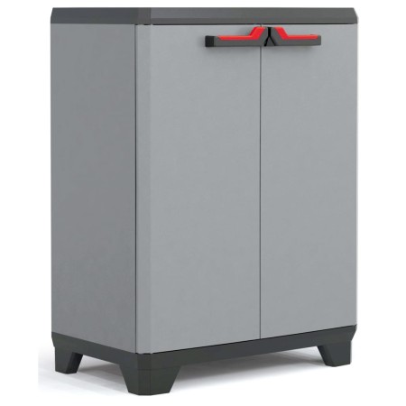 Keter Niedriger Lagerschrank Stilo Grau und Schwarz 90 cm 