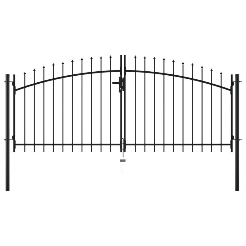 vidaXL Doppelflügel-Gartentor mit Speerspitzen 300 x 150 cm vidaXL Doppelflügel-Gartentor mit Speerspitzen 300 x 150 cm