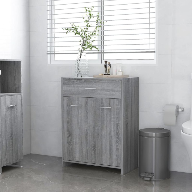 vidaXL Badezimmerschrank Grau Sonoma 60x33x80 cm Holzwerkstoff vidaXL Badezimmerschrank Grau Sonoma 60x33x80 cm Holzwerkstoff