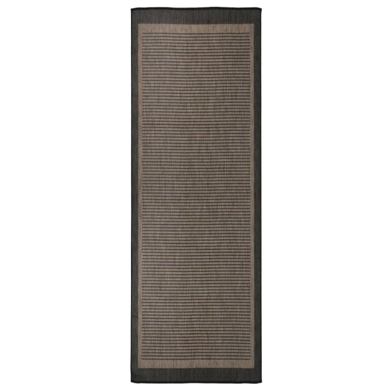 vidaXL Outdoor-Teppich Flachgewebe 80x250 cm Dunkelbraun vidaXL Outdoor-Teppich Flachgewebe 80x250 cm Dunkelbraun