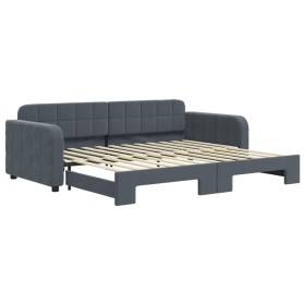 vidaXL Tagesbett Ausziehbar Dunkelgrau 90x200 cm Samt