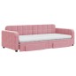 vidaXL Tagesbett Ausziehbar mit Schubladen Rosa 90x200 cm Samt vidaXL Tagesbett Ausziehbar mit Schubladen Rosa 90x200 cm Samt