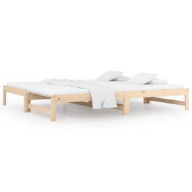 vidaXL Tagesbett Ausziehbar 2x(80x200) cm Massivholz Kiefer