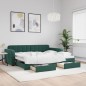 vidaXL Tagesbett Ausziehbar mit Schubladen Dunkelgrün 90x200 cm Samt vidaXL Tagesbett Ausziehbar mit Schubladen Dunkelgrün 90x200 cm Samt