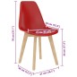 vidaXL Esszimmerstühle 2 Stk. Rot Kunststoff vidaXL Esszimmerstühle 2 Stk. Rot Kunststoff