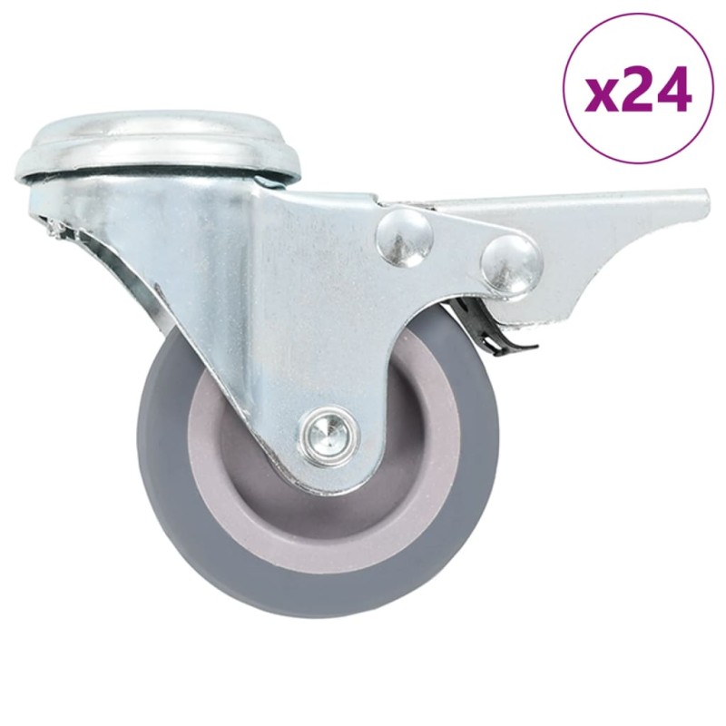 vidaXL 24 Stk. Lenkrollen mit Rückenloch 50 mm vidaXL 24 Stk. Lenkrollen mit Rückenloch 50 mm