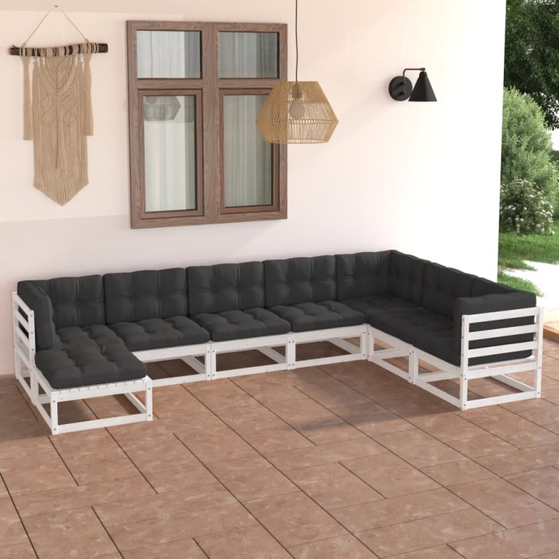8-tlg. Garten-Lounge-Set mit Kissen Kiefer Massivholz 8-tlg. Garten-Lounge-Set mit Kissen Kiefer Massivholz