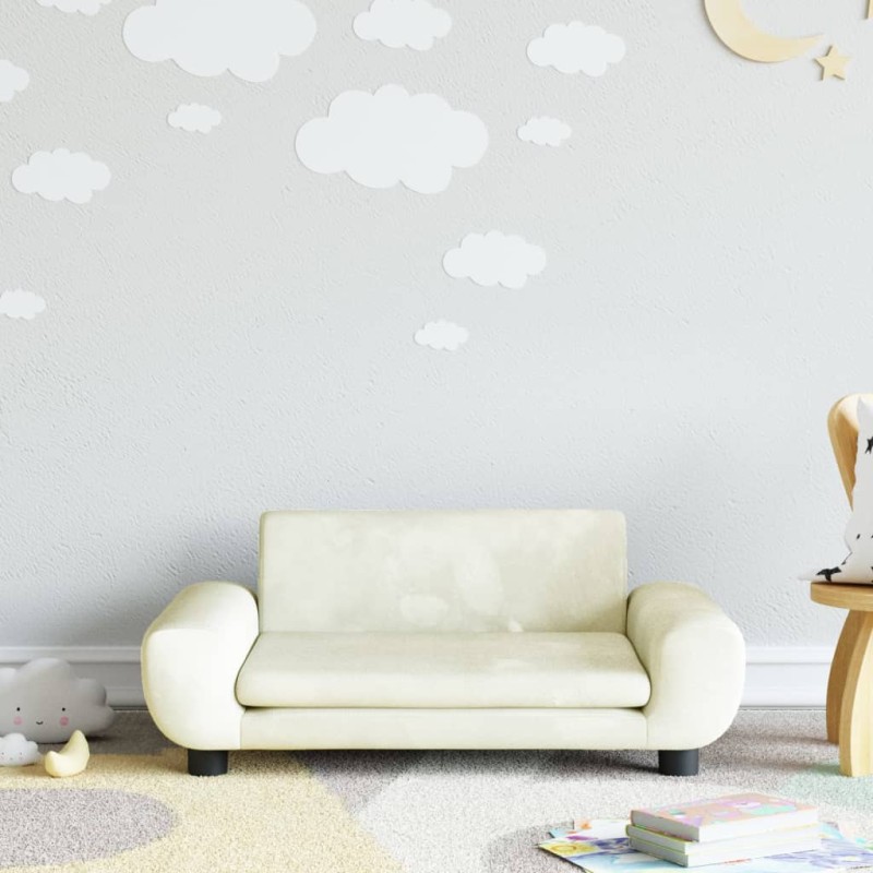 vidaXL Kindersofa Creme 70x45x33 cm Samt vidaXL Kindersofa Creme 70x45x33 cm Samt