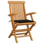 vidaXL Gartenstühle mit Schwarzen Kissen 3 Stk. Massivholz Teak vidaXL Gartenstühle mit Schwarzen Kissen 3 Stk. Massivholz Teak