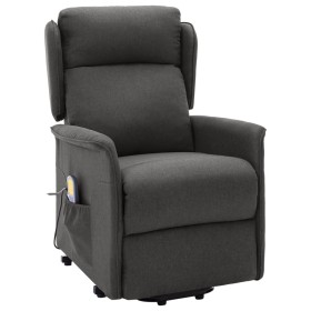 vidaXL Massagesessel mit Aufstehhilfe Dunkelgrau Stoff