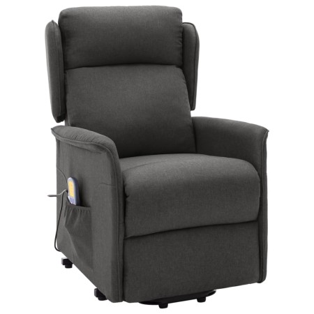 vidaXL Massagesessel mit Aufstehhilfe Dunkelgrau Stoff