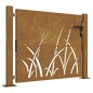 vidaXL Gartentor 105x80 cm Cortenstahl Gras-Design vidaXL Gartentor 105x80 cm Cortenstahl Gras-Design