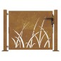 vidaXL Gartentor 105x80 cm Cortenstahl Gras-Design vidaXL Gartentor 105x80 cm Cortenstahl Gras-Design