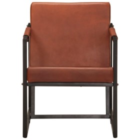 vidaXL Sessel Braun Echtleder
