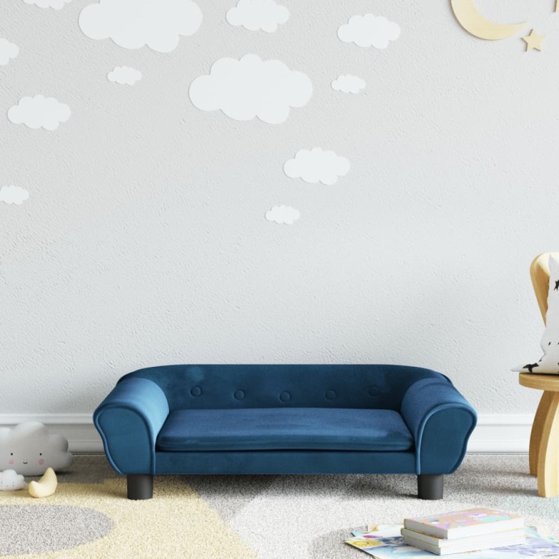 vidaXL Kindersofa Blau 70x45x26 cm Samt vidaXL Kindersofa Blau 70x45x26 cm Samt