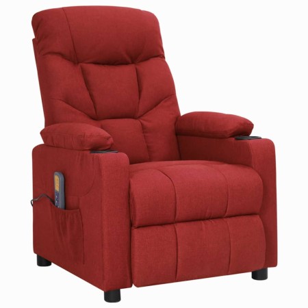 vidaXL Massagesessel mit Aufstehhilfe Weinrot Stoff