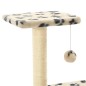 vidaXL Katzen-Kratzbaum Sisal 65 cm Beige Pfoten-Aufdruck vidaXL Katzen-Kratzbaum Sisal 65 cm Beige Pfoten-Aufdruck
