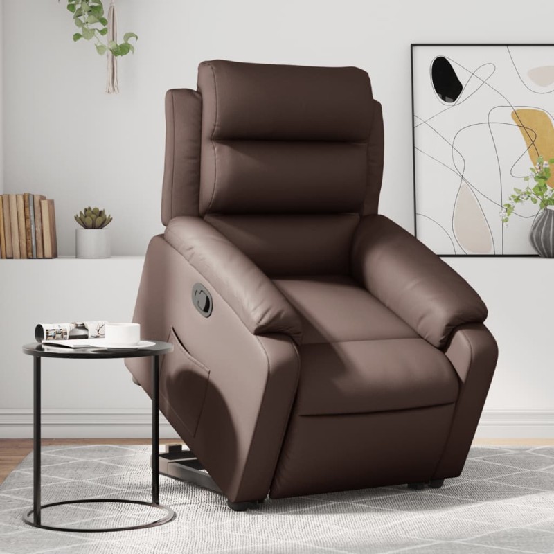 vidaXL Relaxsessel mit Aufstehhilfe Braun Kunstleder vidaXL Relaxsessel mit Aufstehhilfe Braun Kunstleder