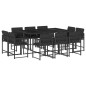 vidaXL 11-tlg. Garten-Essgruppe mit Kissen Schwarz Poly Rattan vidaXL 11-tlg. Garten-Essgruppe mit Kissen Schwarz Poly Rattan